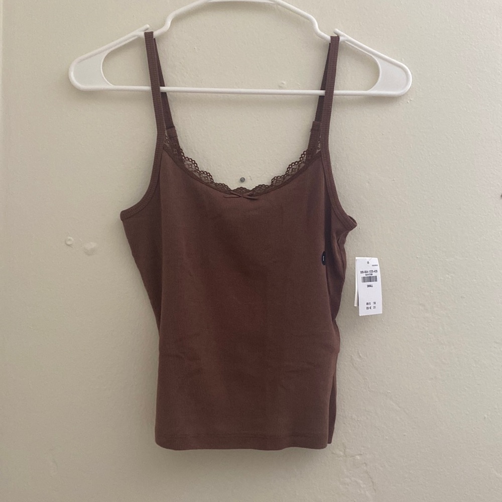 Hollister Brown Plain lace tank Size S Women’s🤎